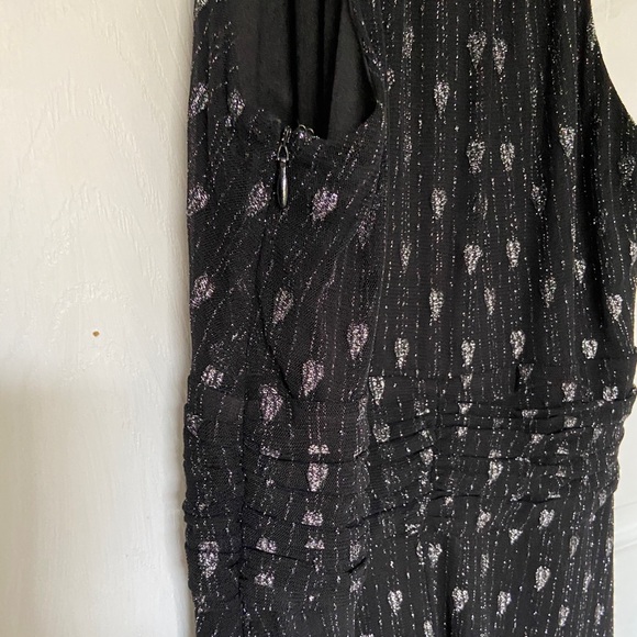 Evan-Picone, sleeveless, black and silver, summer, midi cockatil dress. Size 10 - Picture 7 of 7